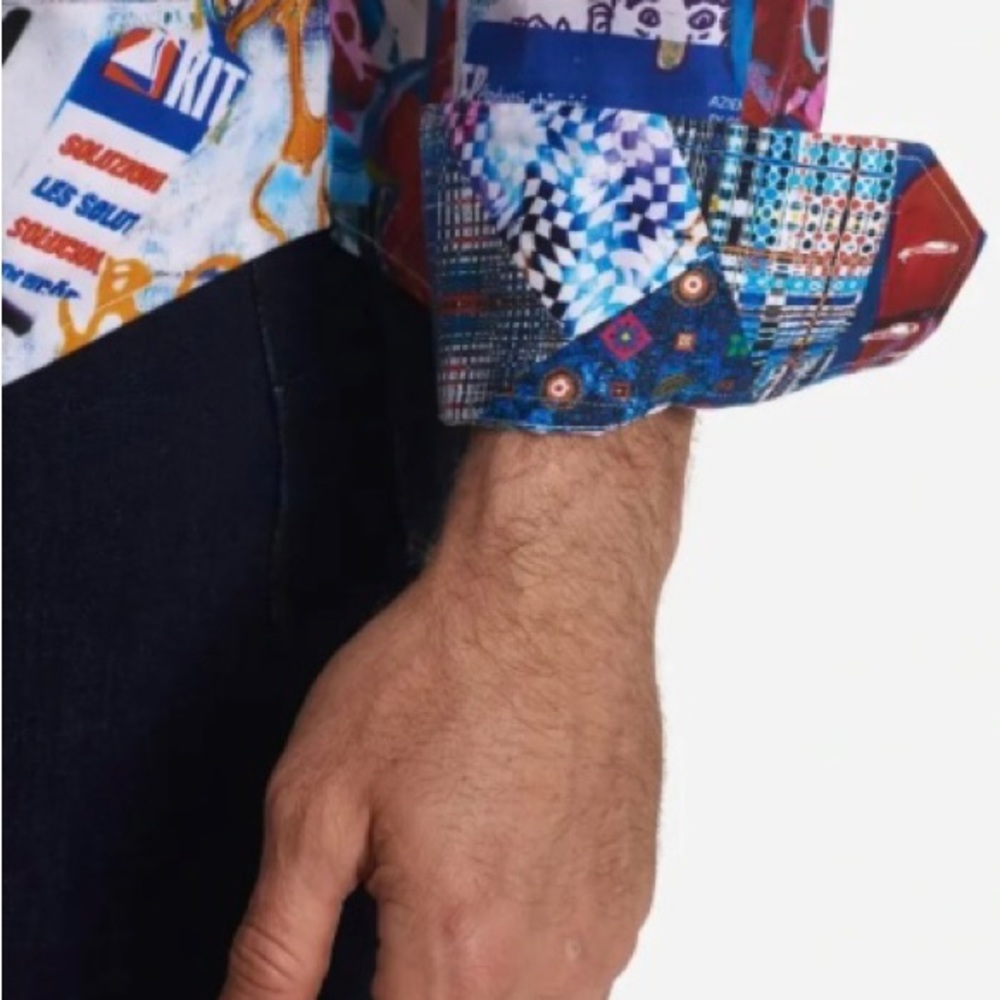 ROBERT GRAHAM Pichacao Graffiti Print Part Embroidered Sports Shirt LS 2x - Picture 4 of 16